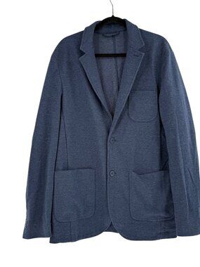 Goodfellow & Co Mens Tall L Blue Blazer Jacket Cotton/Polyester Blend Button Clo